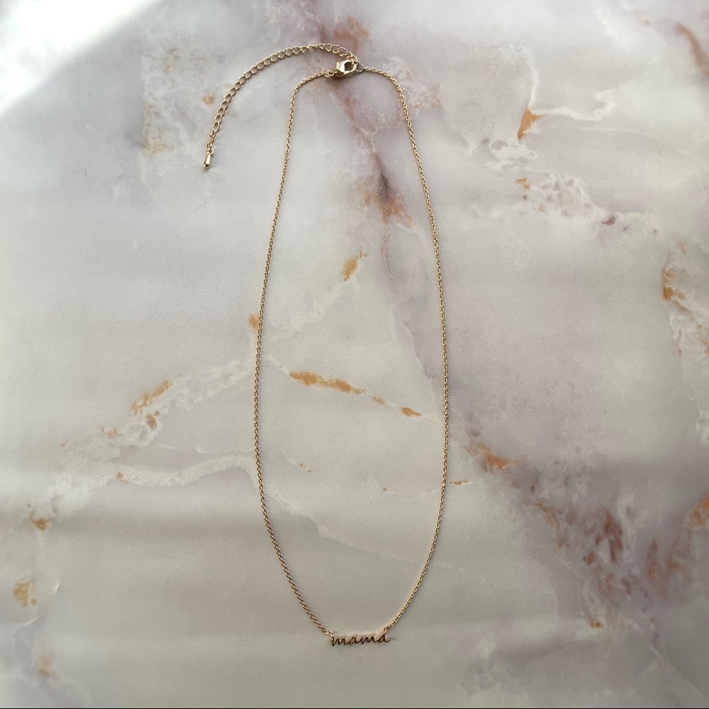 Mother’s Day Gift Dainty Gold Mama Necklace - Picture 4 of 5